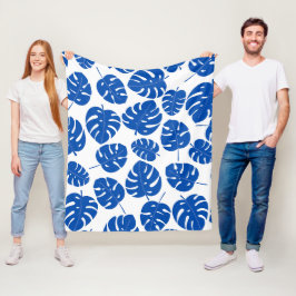 Cobertor De Velo Folhas Azuis