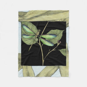Cobertor De Velo Folhas com Dragonfly Inset por Jennifer Goldberger
