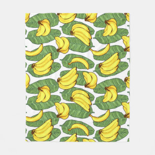 Cobertor De Velo Folhas de Banana: Padrão de Fruta Tropical