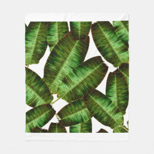 Cobertor De Velo Folhas de bananas tropicais, flora sem descontinui