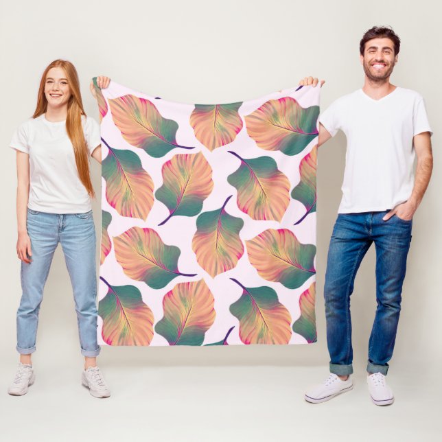 Cobertor De Velo Folhas de Canna Tropicanna em Pastel (In Situ)