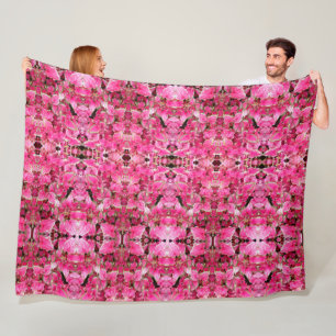 Cobertor De Velo Folhas de cor-de-rosa largas