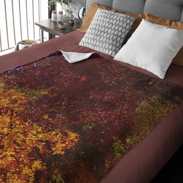 Cobertor De Velo Folhas de outono de Amarelo e Roxo, ZSSPG (Autumn Leaves of Yellow and Purple, ZSSPG Fleece Blanket)