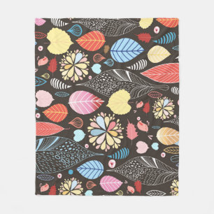 Cobertor De Velo Folhas de outono e Aves.