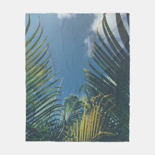 COBERTOR DE VELO FOLHAS DE PALMAS TROPICAIS