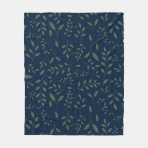 Cobertor De Velo Folhas de Sage Verde Naval Mal-humorado