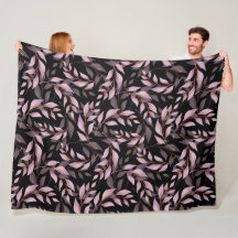 Folhas rosa de Pastel em preto