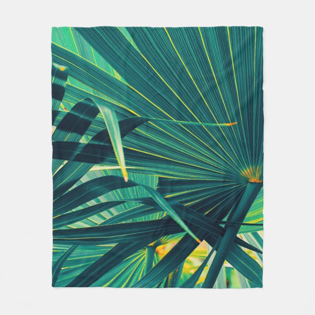 Cobertor De Velo Folhas tropicais de palmeira (Frente)