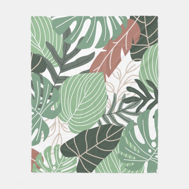 Cobertor De Velo Folhas tropicais de Verão, sem descontinuidades (Frente)