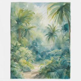 Cobertor De Velo Folhas Tropicais Em Aberto Plantas Palmeiras