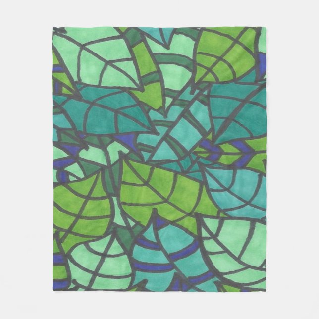 Cobertor De Velo Folhas Tropicais Verdes (Frente)