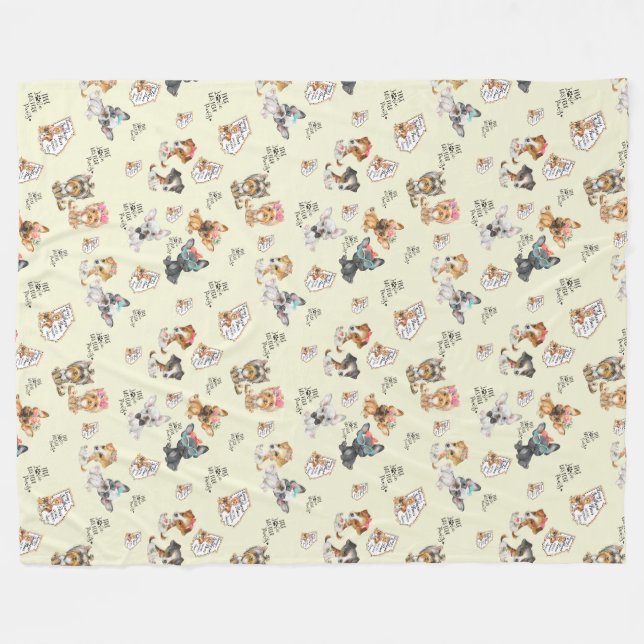 Cobertor De Velo Folheto Amarelo, Grande 60" x 80" (Frente (Horizontal))