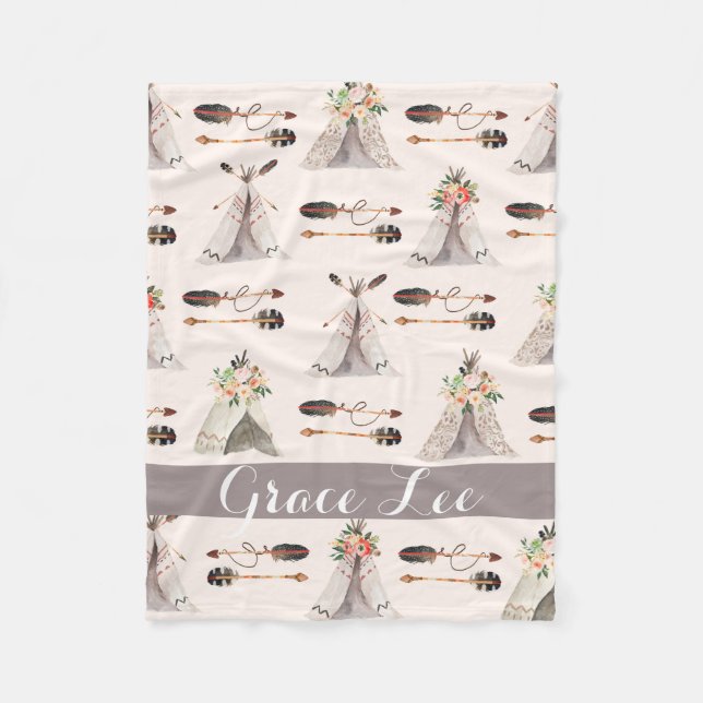 Cobertor De Velo Folheto de cor d'água do Boho (Frente)