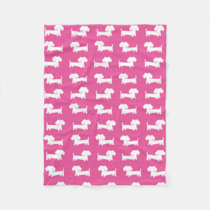 Cobertor De Velo Folheto de Design de Dachshund Rosa