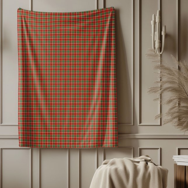 Cobertor De Velo Folheto de Feriado Quente no Estilo de Xadrez Clás (Warm Holiday Blanket in Classic Plaid Style)