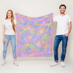 Cobertor De Velo Folheto de Folha - Arco-íris de Pastel Sparkly