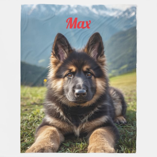 Cobertor De Velo Folheto de German shepherd Personalizado Bonito (Frente)