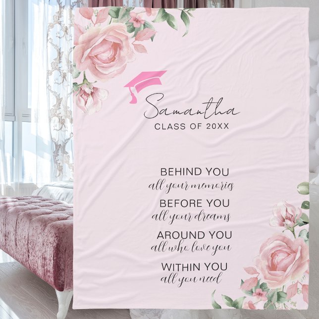 Cobertor De Velo Folheto de Graduação Rosa (Criador carregado)