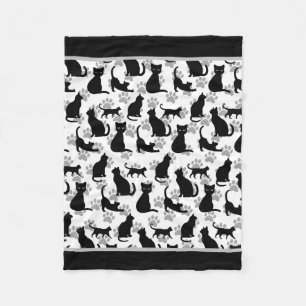 Cobertor De Velo Folheto de Impressão de Gato Negro