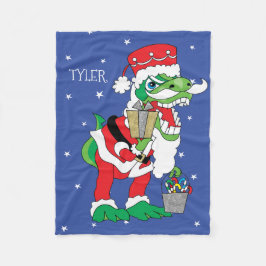 Cobertor De Velo Folheto de Natal/Pequeno TySantaSaurus Rex