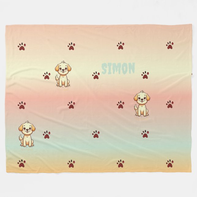 Cobertor De Velo Folheto de peça personalizável** 🐶 💖 (Frente (Horizontal))
