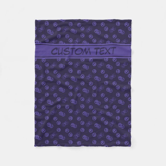 Cobertor De Velo Folheto de Sinais de Paz Roxo Aleatório com Texto  (Frente)