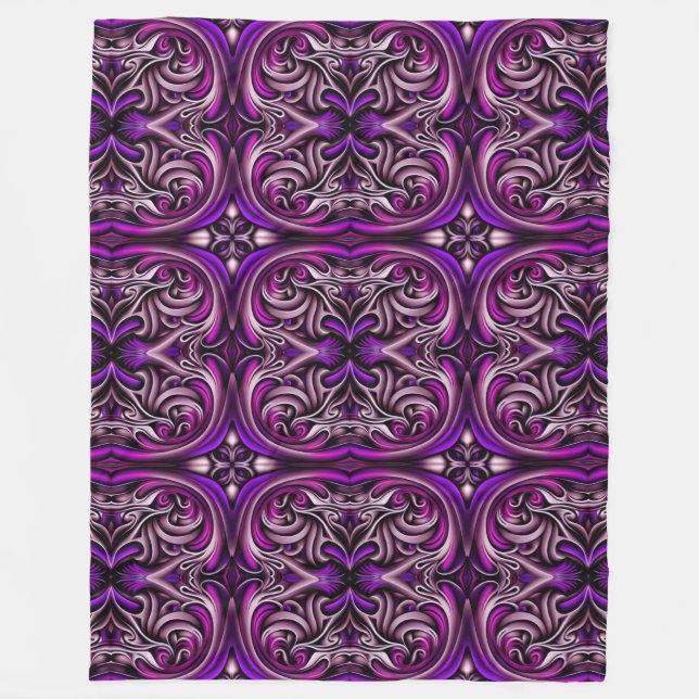 Cobertor De Velo Folheto de velo roxo e azul-padrão (Frente)