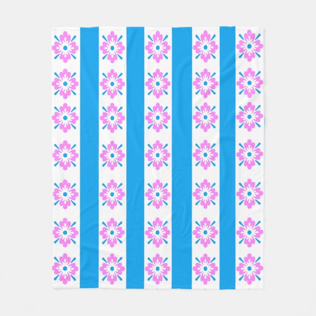 Cobertor De Velo Folheto do Damasco Rosa e Azul (Frente)