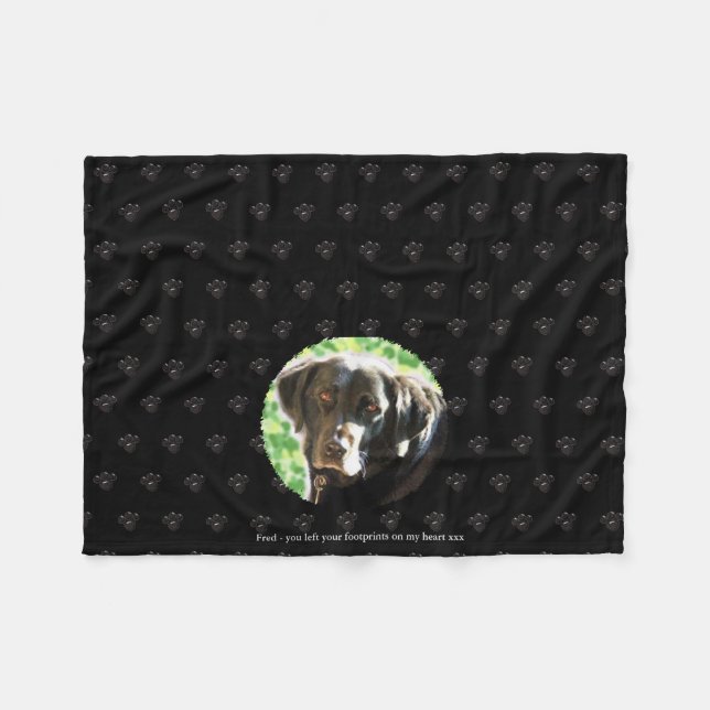 Cobertor De Velo Folheto do memorial Pet Adicionar 1 Foto e Impress (Frente (Horizontal))