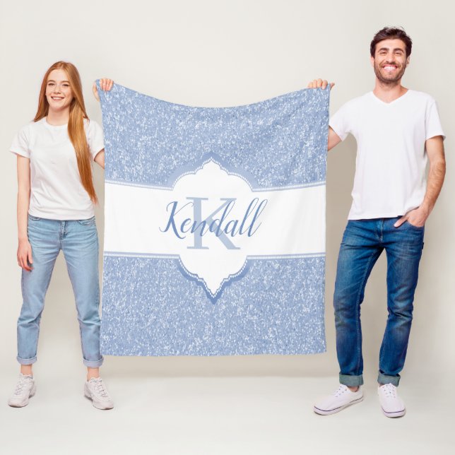 Cobertor De Velo Folheto do Monograma Azul-Céu (In Situ)