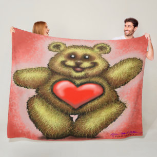 Cobertor De Velo Folheto do ouvido do urso cardíaco