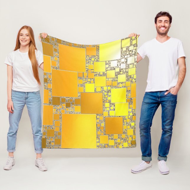 Cobertor De Velo Folheto do velo amarelo e laranja ao quadrado (In Situ)