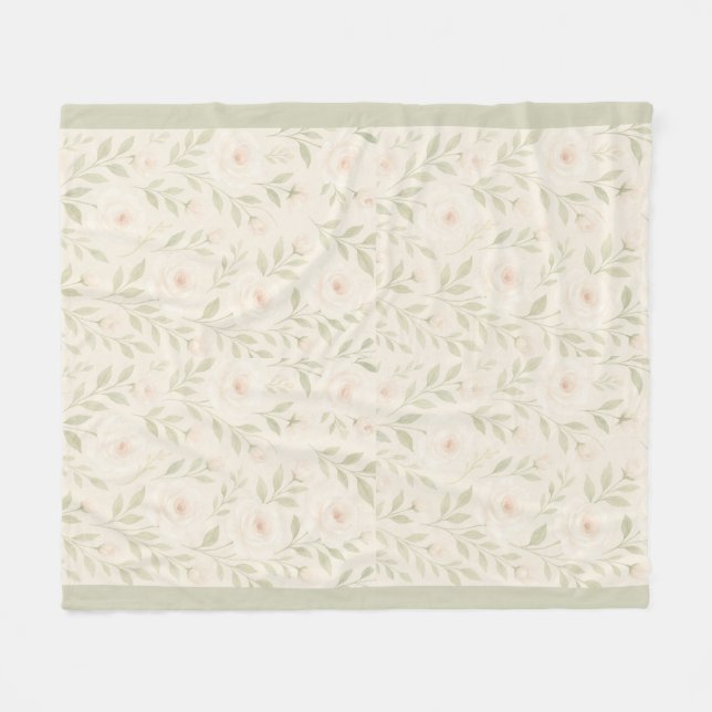 Cobertor De Velo Folheto Floral do Pastel Creamy - Mole e Elegante (Frente (Horizontal))