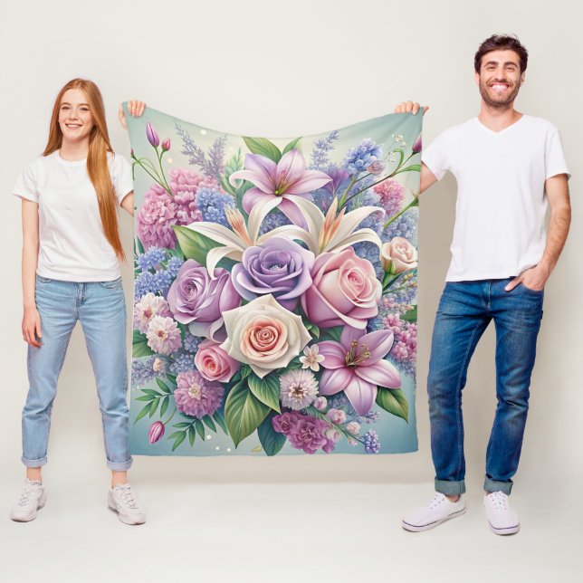 Cobertor De Velo Folheto Floral do Pastel Encantador (In Situ)