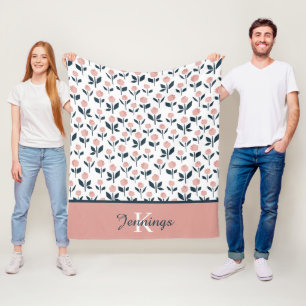 Cobertor De Velo Folheto Floral Monograma