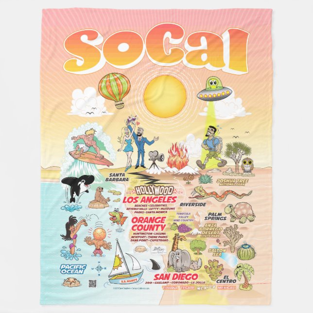 Cobertor De Velo Folheto Grande de Folha de SoCal (Frente)