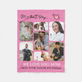 Cobertor De Velo Folheto personalizado de 7 fotos para mamãe