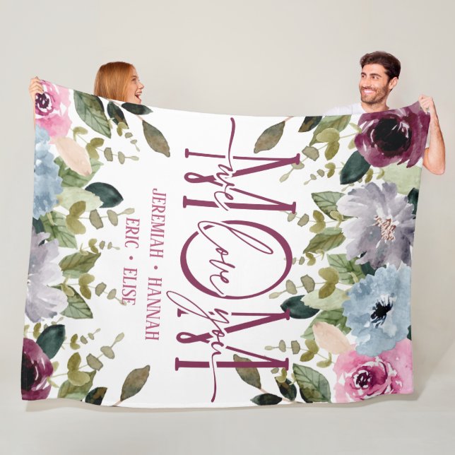 Cobertor De Velo Folheto Personalizado para a Mãe com Flores Esfare (In Situ)