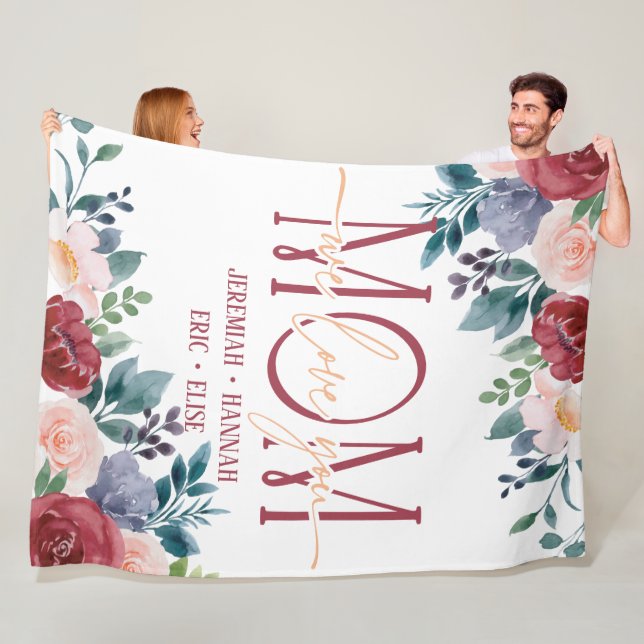 Cobertor De Velo Folheto Personalizado para a Mãe com Flores Esfare (In Situ)