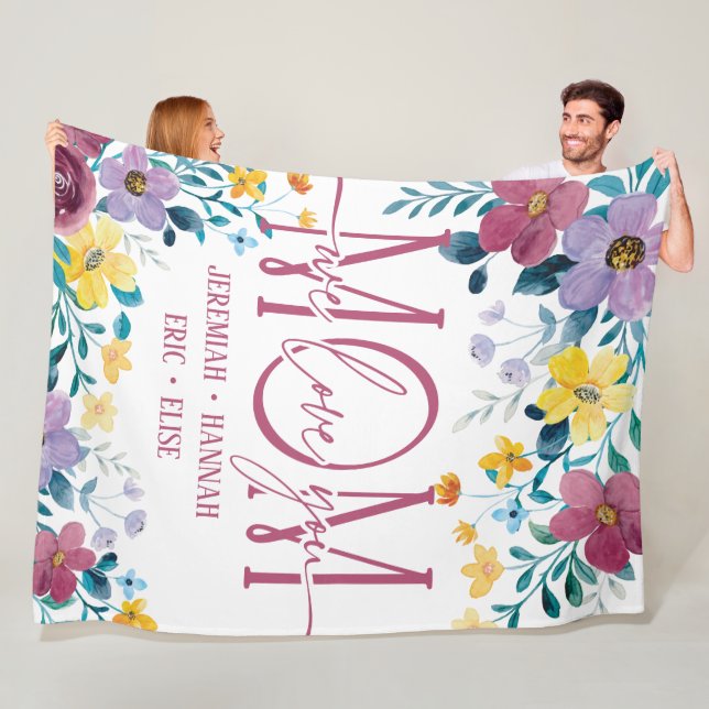 Cobertor De Velo Folheto Personalizado para a Mãe com Flores Esfare (In Situ)