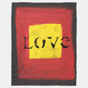 Cobertor De Velo Folheto Preto, Vermelho e Amarelo.