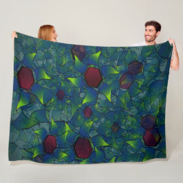 Cobertor De Velo Folheto virtual azulado com hexágono vermelho escu