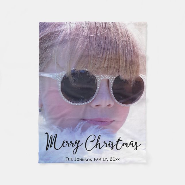 Cobertor De Velo Folhetos de Natal Personalizados Adicionar Foto (Frente)