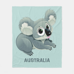 Cobertor De Velo Folhetos de texto personalizados de Koala