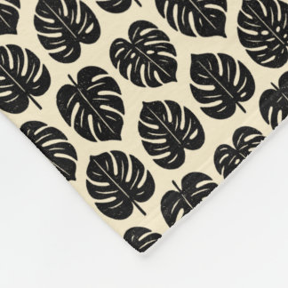 Cobertor De Velo Foliage Monstera Fleece Blanket