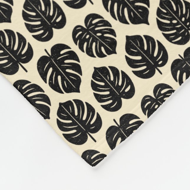 Cobertor De Velo Foliage Monstera Fleece Blanket (Quina)