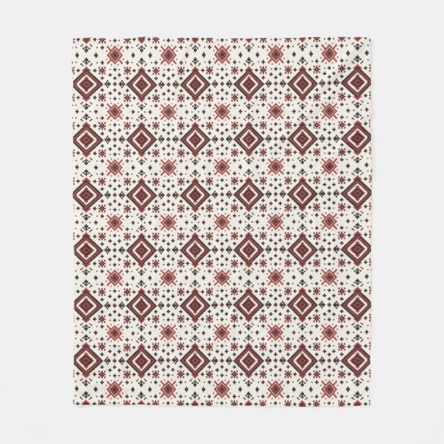 Cobertor De Velo Folk Diamond Cross Stitch Seamless Pattern (Frente)