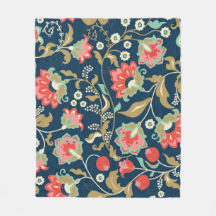 Cobertor De Velo Folk Floral Colorful: Desenho Mão Sem Costura