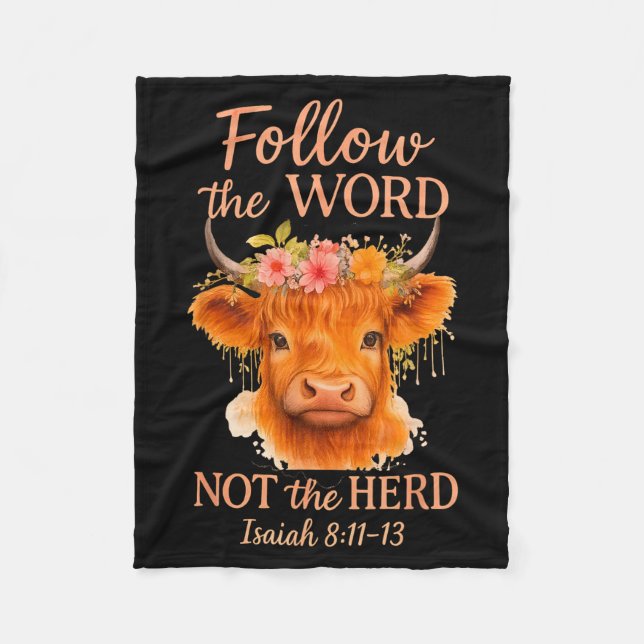 Cobertor De Velo Follow The Word Not Herd Christian Highland Cow De (Frente)