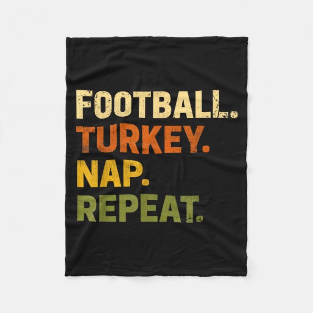 Cobertor De Velo Football Turkey Nap Repeat Thanksgiving Costume Le (Frente)